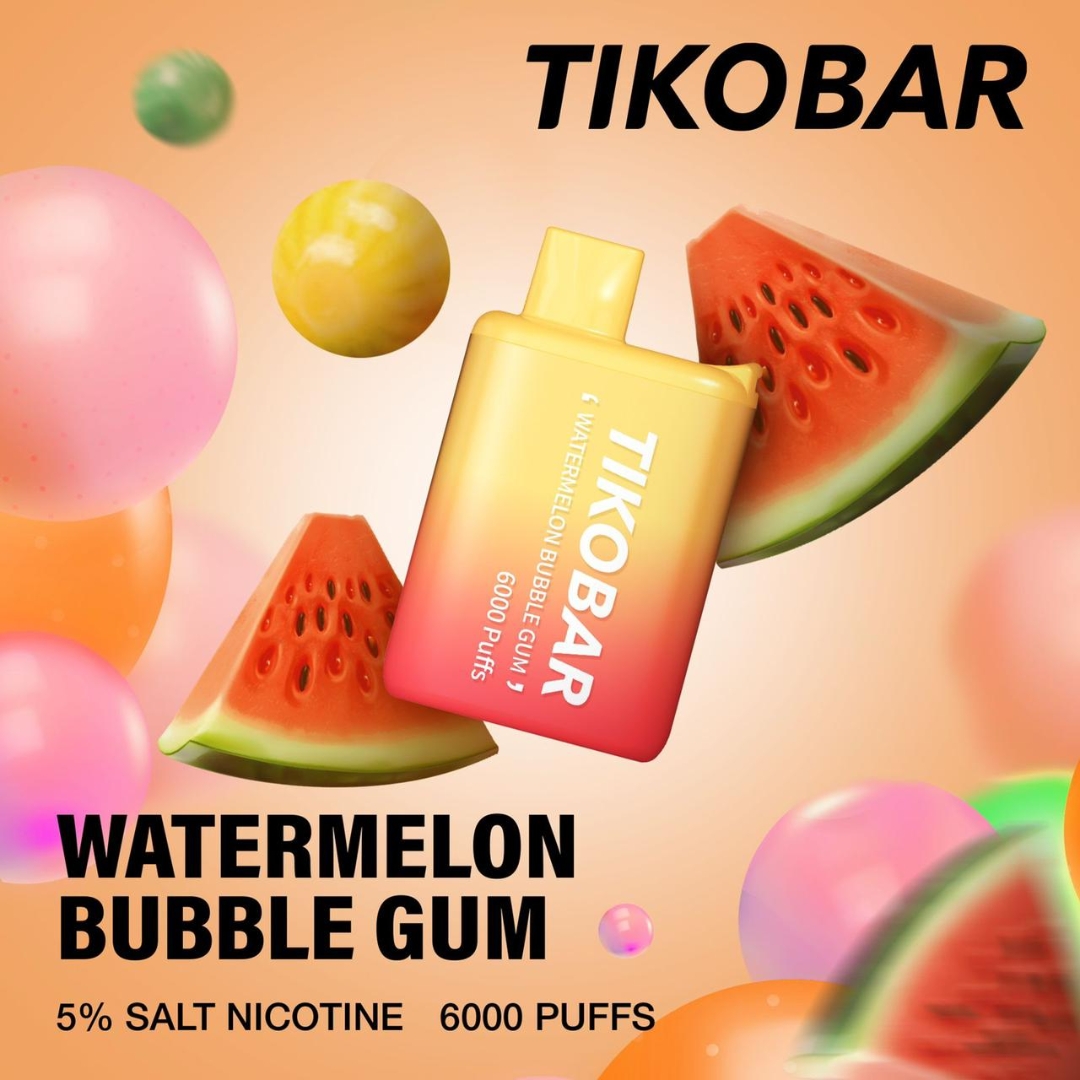 Tikobar disposable 6000 puffs - Watermelon Bubble Gum