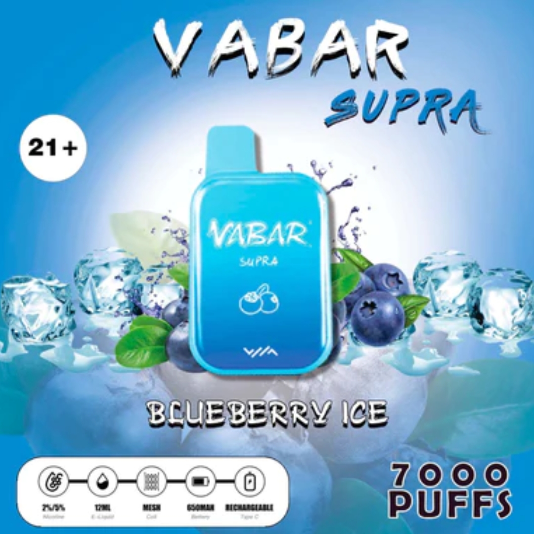 Vabar supra disposable vape 7000 - BLUEBERRY ICE