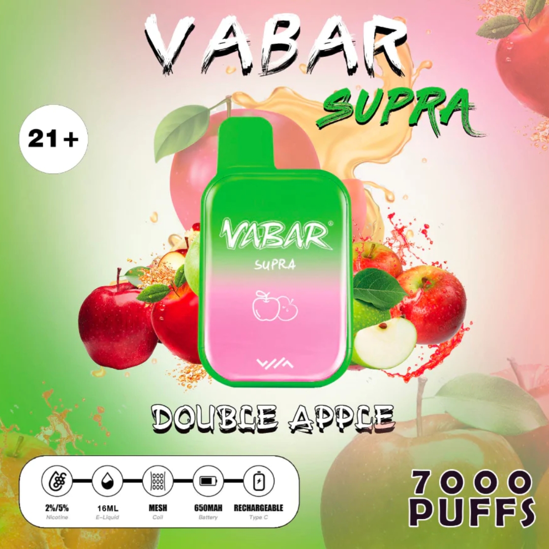 Vabar supra disposable vape 7000 - DOUBLE APPLE