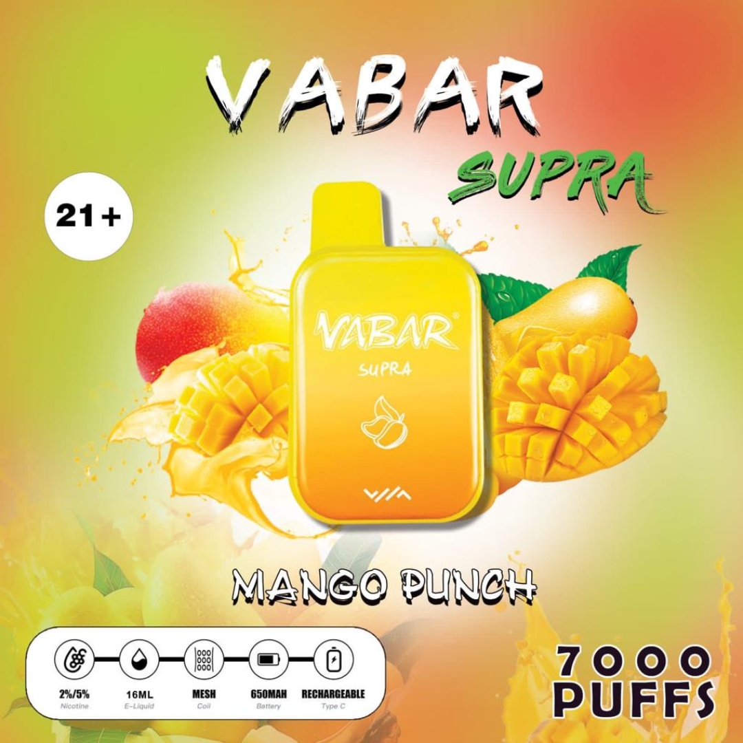 Vabar supra disposable vape 7000 - MANGO PUNCH
