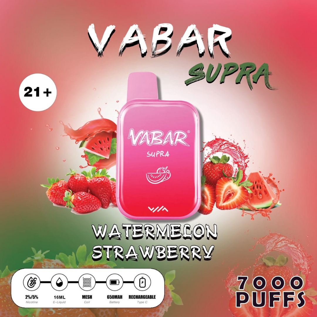 Vabar supra disposable vape 7000 - WATERMELON STRAWBERRY